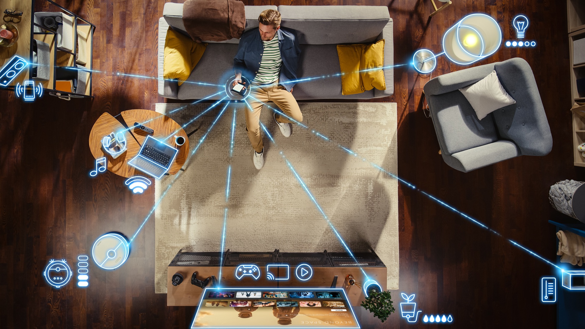 Vernetzte Wohntechnik im Smart-Home-System | Wasserfilteranlage Küche

